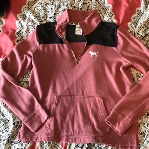 Pink quarter zip sweatshirt